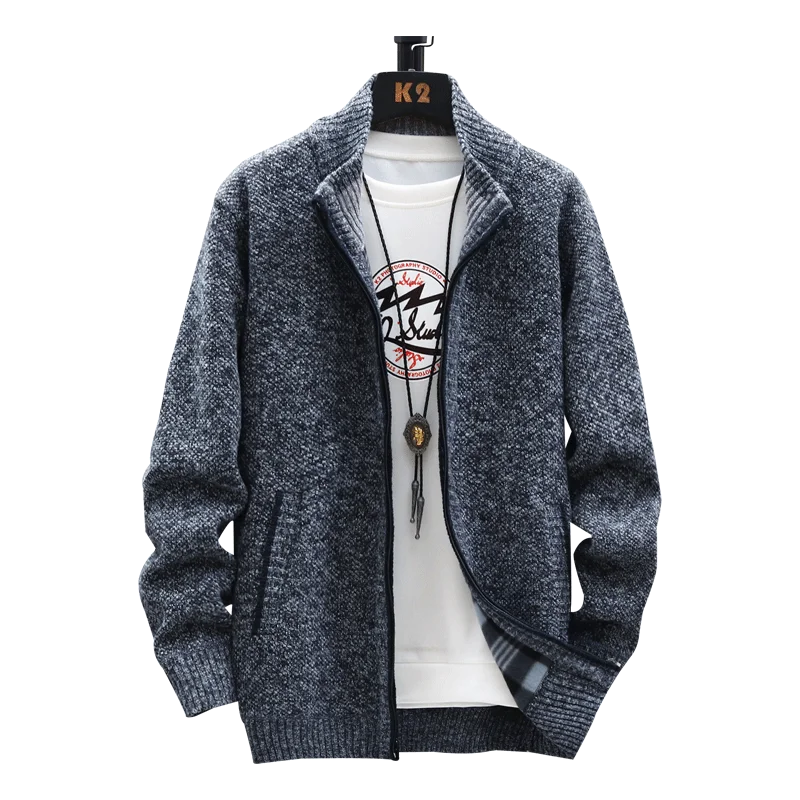 

Autumn and winter on the new sweater men's sweater cardigan foreign trade long sleeve line unlined upper garment body line coat