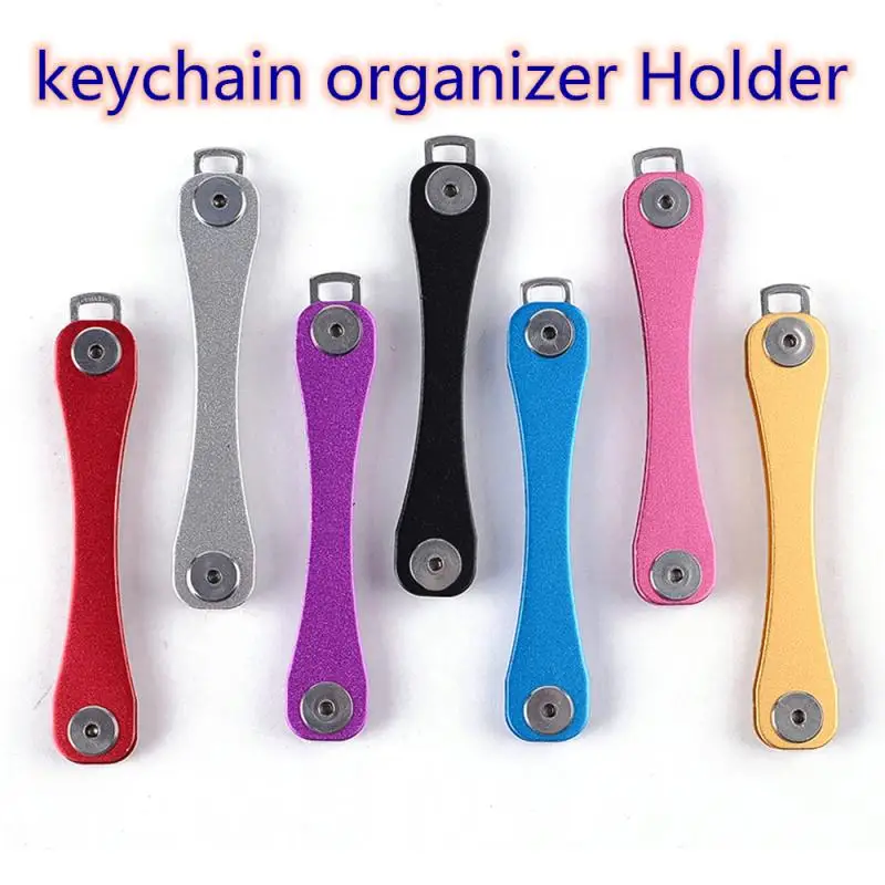 

DIY 6061-T6 aluminum keychain organizer Holder Creative Gift 7 colors Car Key Compact Multipurpose key Clip Chain