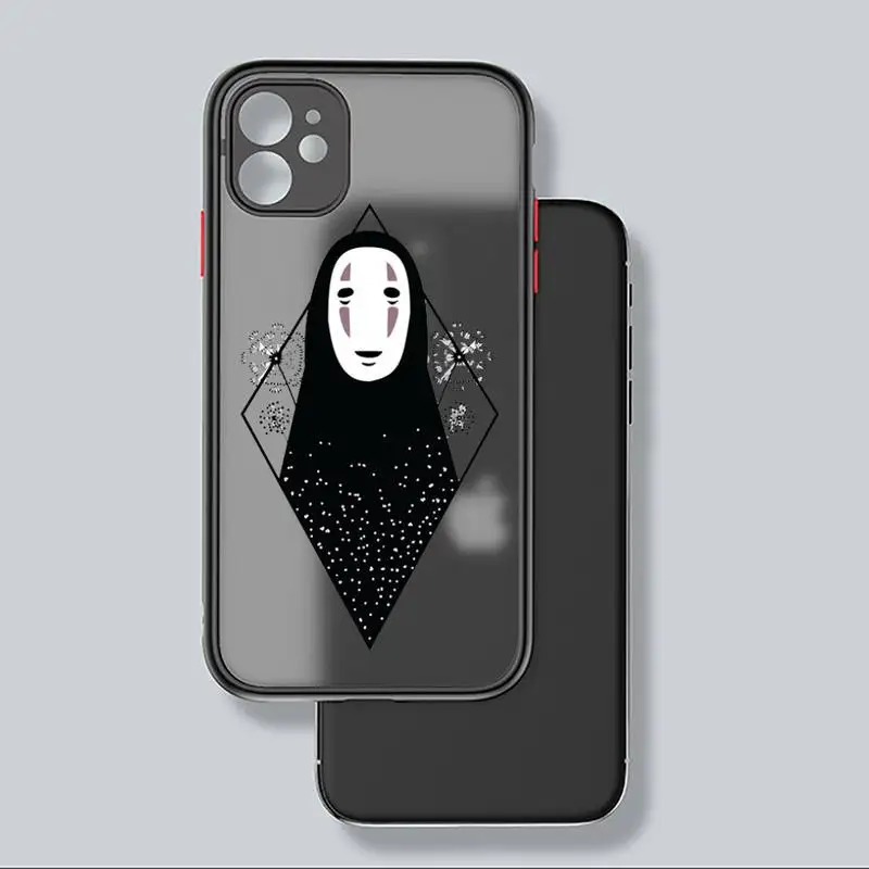 

Studio Ghibli No Face man Anime Phone Case black matte transparent For iPhone 7 8 x xs xr 11 12 pro plus mini max Clear Funda