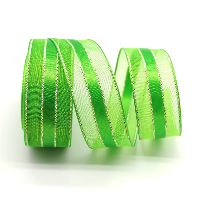 5 ярдов 20 мм ленты из органзы золотого Серебряного и металлического цвета для