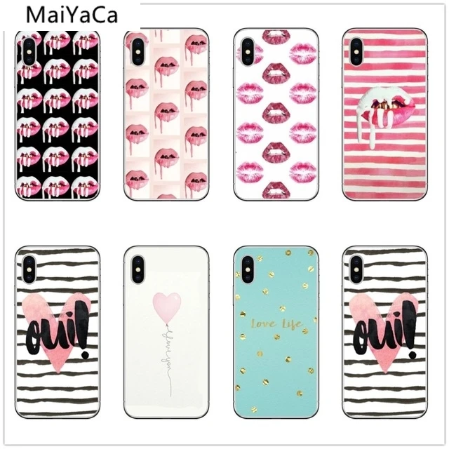 Чехол для телефона MaiYaCa Kiss red с двумя губами любящее сердце s iPhone 5 6S 7 8 PLUS XR XS Max
