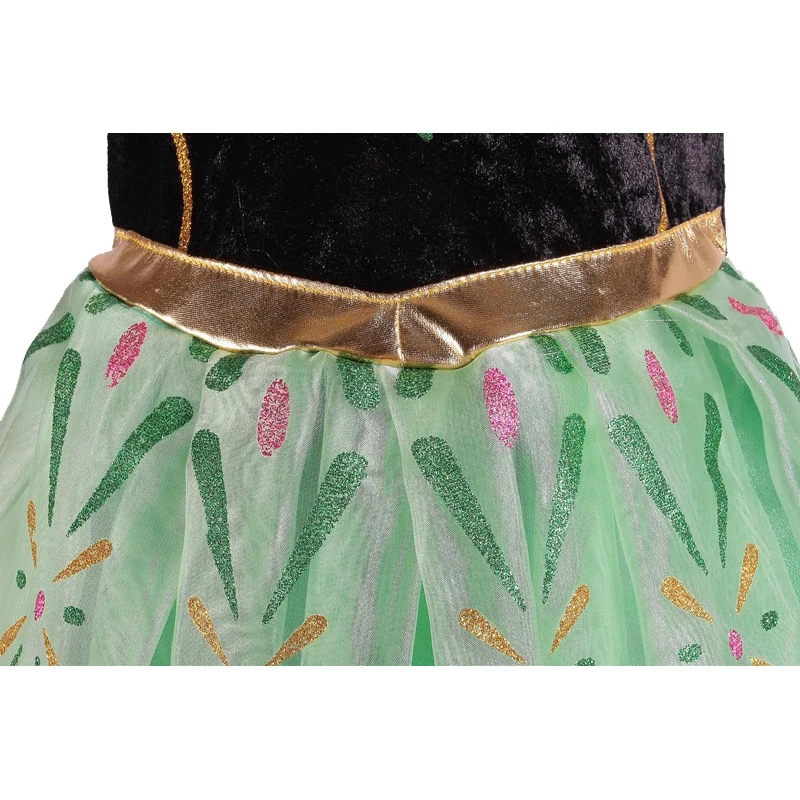 Платье принцессы Анны для маленьких девочек Зеленое платье Детская одежда