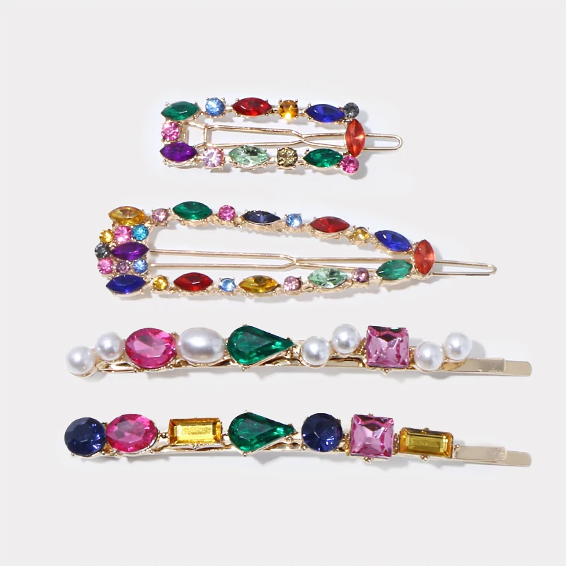 KOMi 30 Styles Hair Pins for Women ZA Hair Jewelry Gifts Shell Conch Hair Clips Simulated Pearl Crystals Barrettes Hot A60523 - Окраска металла: K0202