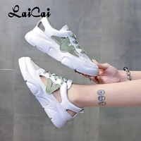 2021new summer white shoes womens all match internet celebrity leisure pump sports sandals walking and running flat fashionable
