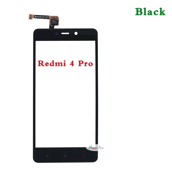 AAA высокое качество 5,0 ''для Xiaomi Redmi 4/4 Pro/4A/4X сенсорный экран дигитайзер сенсор внешняя Передняя стеклянная панель объектива - Цвет: For Redmi 4Pro Black