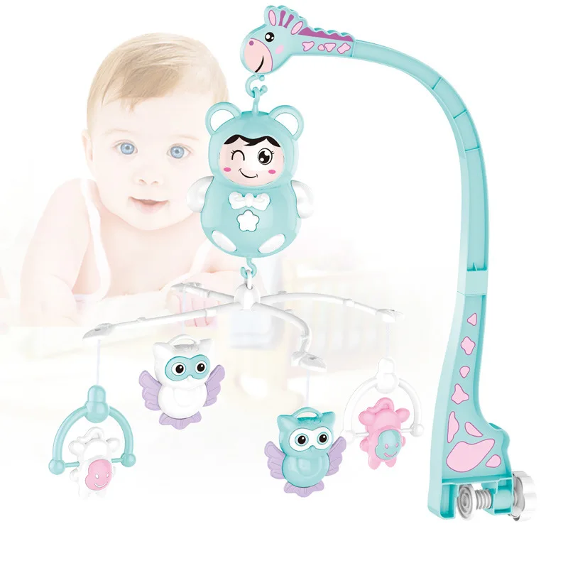 

Baby Toys 0-12 Months Crib Mobile Musical Bed Bell With Animal Rattles Projection Cartoon Early Learning Kids Toy