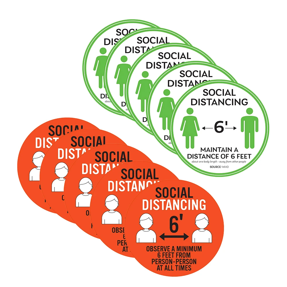 

5 шт., круглые наклейки на пол в общественных местах