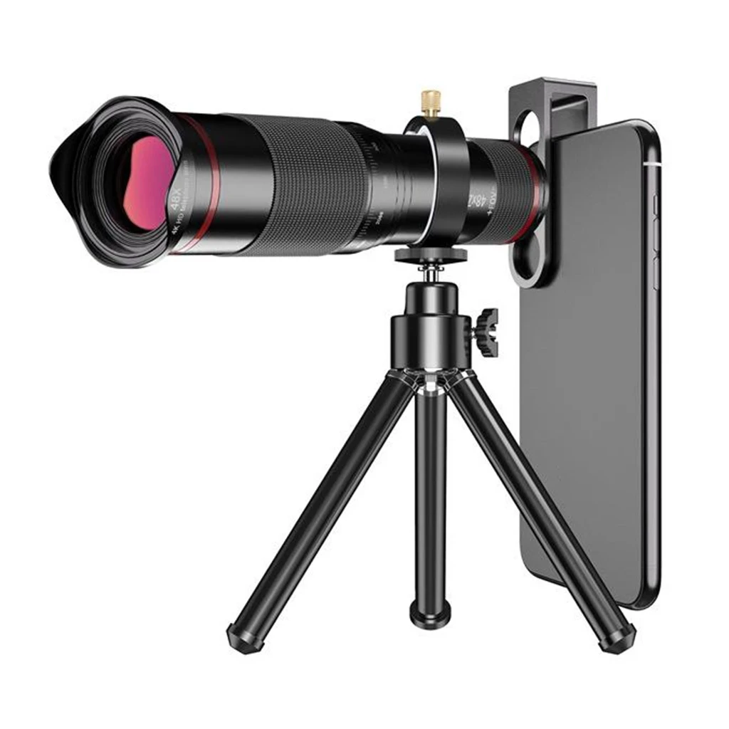 48x HD телеобъектив для смартфона мощный Монокуляр с зумом и штативом поддержка