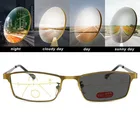 Фотохромные очки для чтения Для мужчин прогрессивные CR-39 для ближнего и дальнего с защитой от УФ-светильник пресбиопические очки металлический каркас