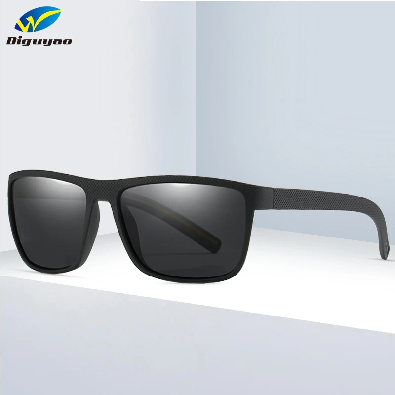 Мужские солнцезащитные очки с поляризацией квадратные для вождения брендовые