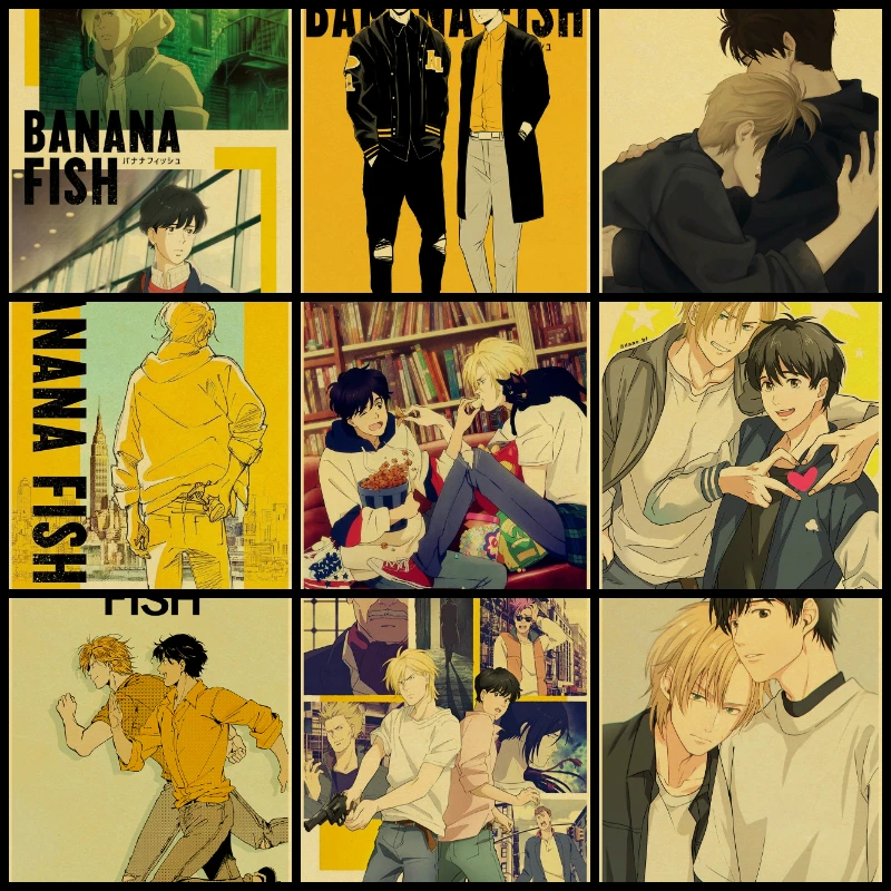 

Anime Cartoon BANANA FISH Retro Poster Canvas Painting Prints Wall Art Pictures Home Decoration Living Room Bedroom Bar Cafe