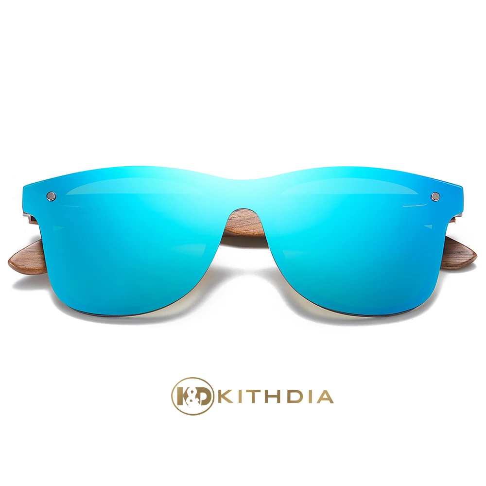 

Kithdia Handmade Sunglasses Men Walnut Wooden Eyewear Women Mirror Vintage Oculos de sol masculino UV400 Polarized Lens