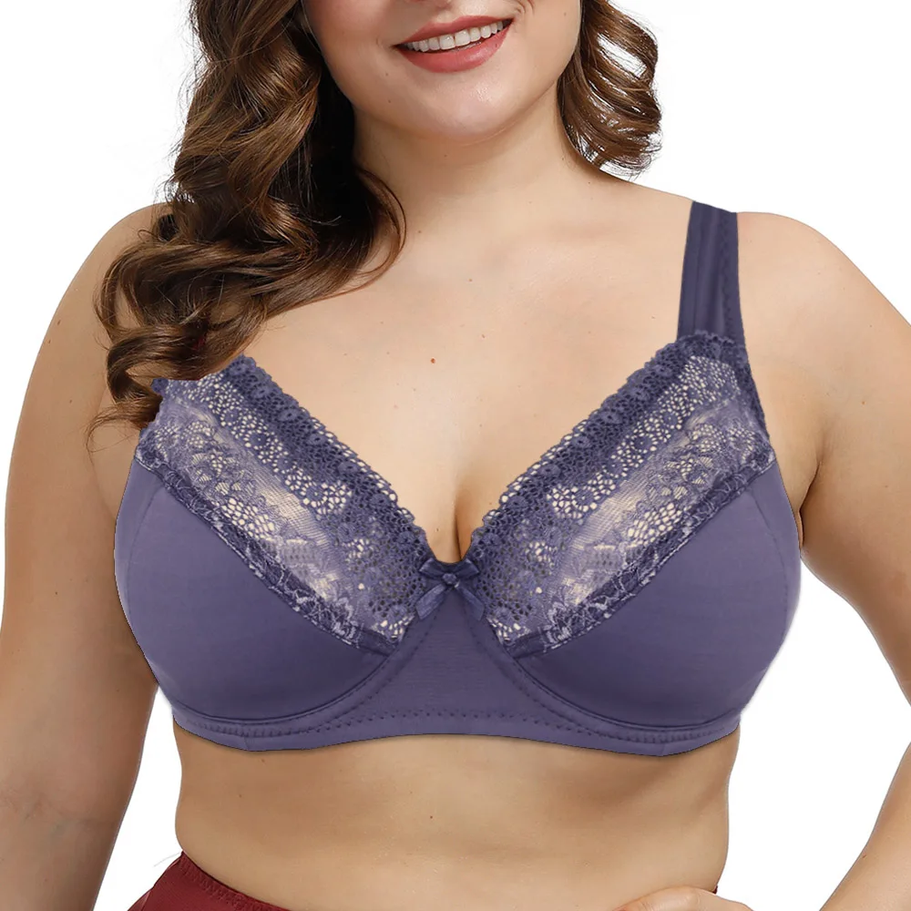 Womens Lace Bras Large Bosom Brassiere Light Padded Underwire Underwear Tops Busty Sexy Lingerie Plus Size Bralette