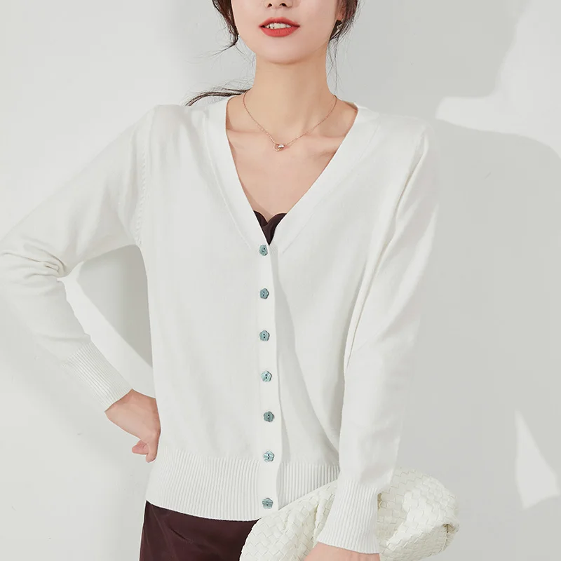 Женский кашемировый кардиган на пуговицах со звездами короткий теплый свитер с V