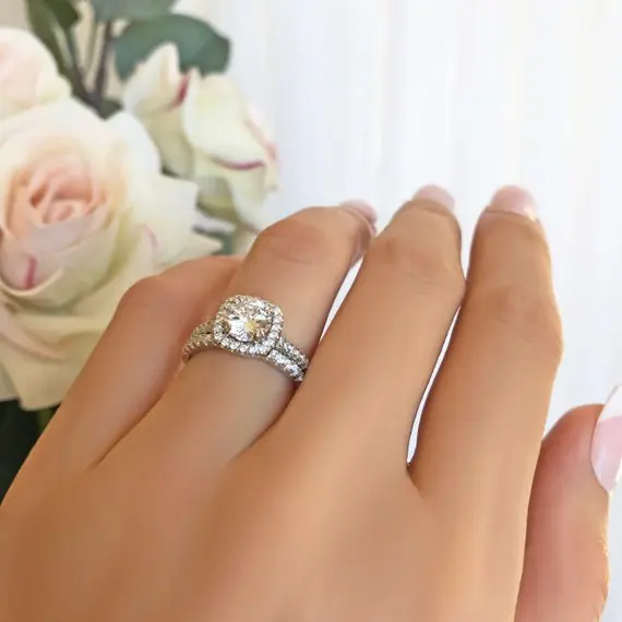 Роскошное женское белое свадебное кольцо набор модных обручальных колец