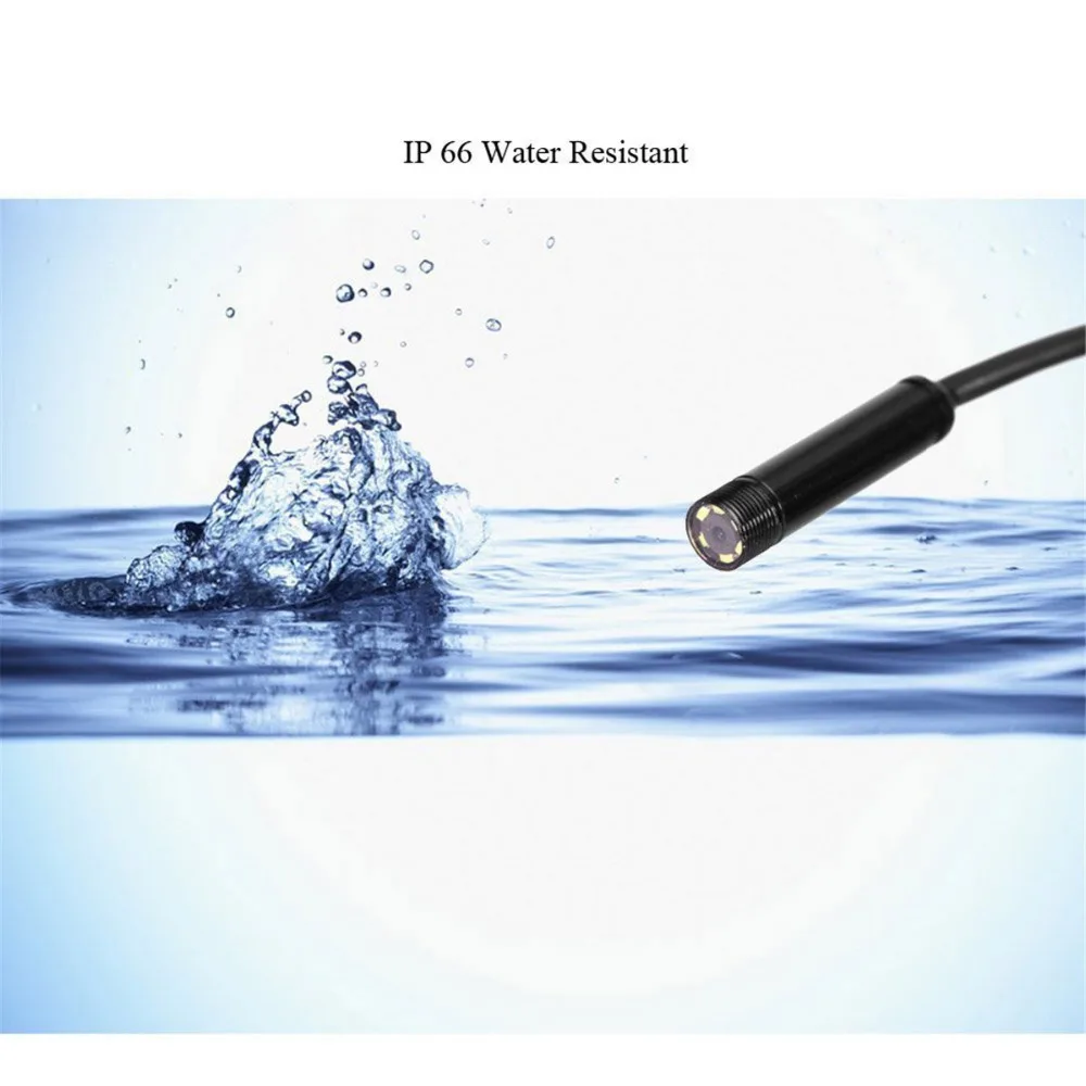 IP67 Waterproof 5m USB Endoscope Camera Inspection 6 White LEDs 1/9 CMOS 7mm Lens Borescope Snake Tube with P2P | Безопасность и