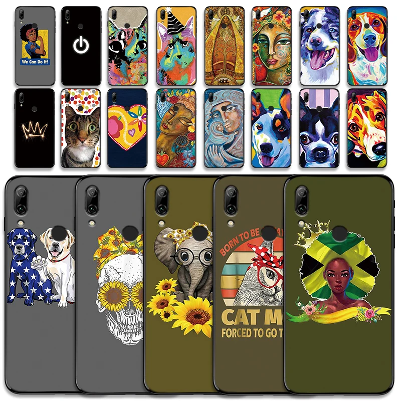 Iphone 7plus черный чехол для iphone 7 Plus силиконовый Capa etui животное собака кошка череп