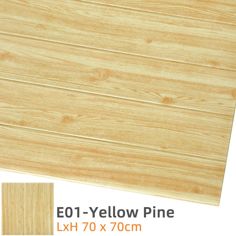 E01-Yellow Pine Kaguyahime Самоклеящиеся 3D наклейки на стену водонепроницаемые DIY Пена кирпичная настенная бумага ТВ фон Декор мраморная настенная бумага красочный кирпич - Цвет: E01-Yellow Pine