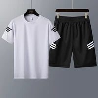 summer sportswear mens high quality clothing sports suits mens quick drying round neck short sleeved short pants ropa hombre