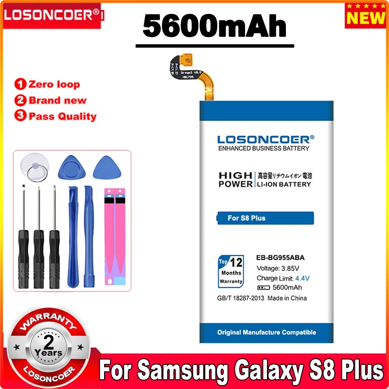 LOSONCOER 5600 мА/ч EB BG955ABA батарея для Samsung GALAXY S8 + G9550 плюс S8Plus SM G9 G955 BG955ABE|Аккумуляторы