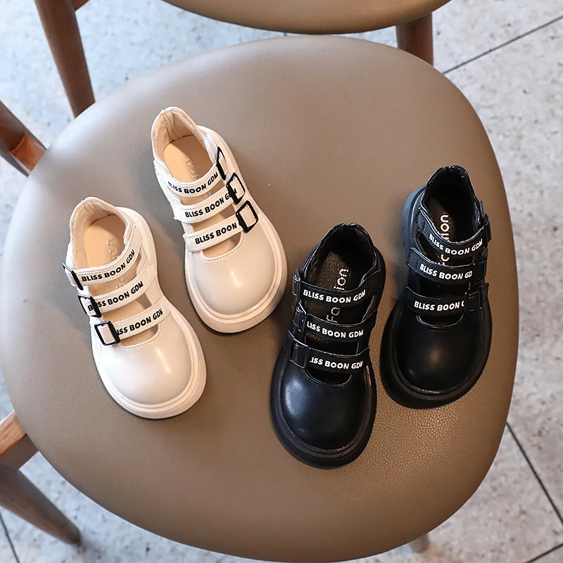 

Fashion Girls Flats Leather Shoes Hook Loop Lolita Princess Mary Janes Shoes for Kids Soft Bottom Non Slip Kids Dress Shoes