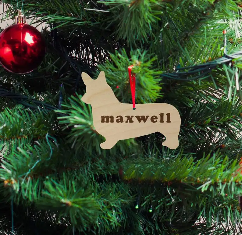 Австралийской овчарки силуэт деревянные украшения рождественский подарок на