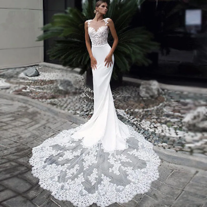 

BAZIIINGAAA Simple Wedding Dress Lace Little Beading Strapless Dress Luxury Wedding Gowns Bridal Can Be Washed Bride Dresses