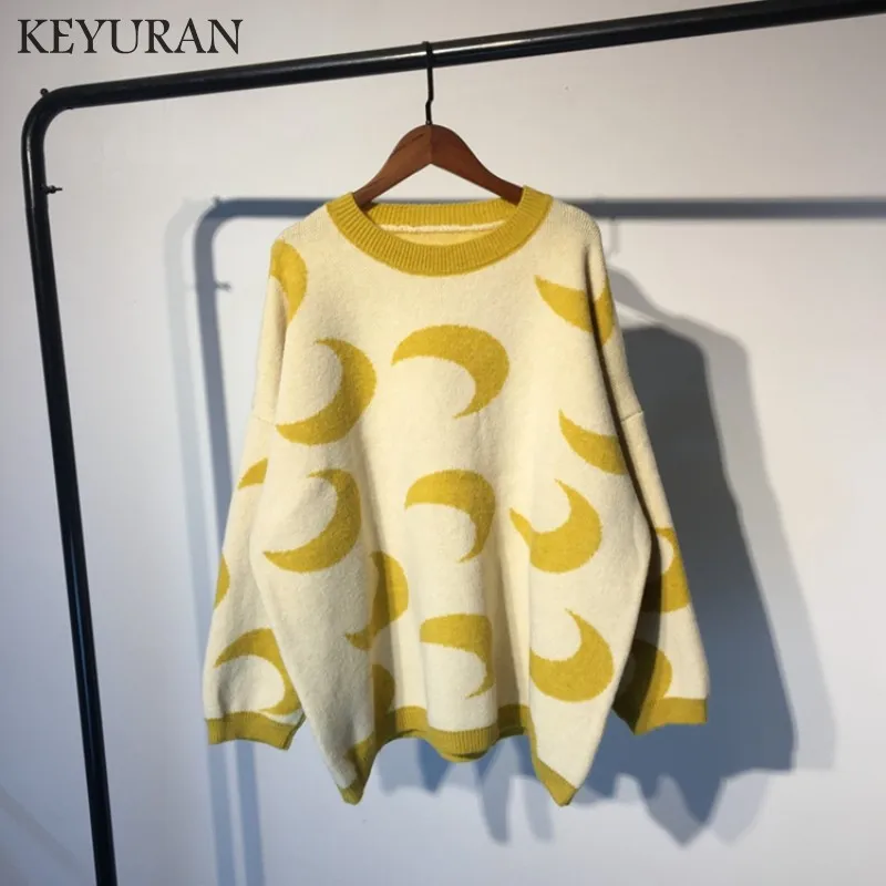Женский жаккардовый пуловер с длинным рукавом теплый вязаный свободный свитер в
