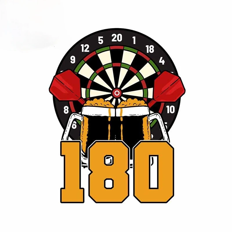 

Fashion for Darts 180 Beer Car Sticker PVC Windshield Personality Decal Scratch-Proof Fashion Anime Decoration Decals 13cm*10cm