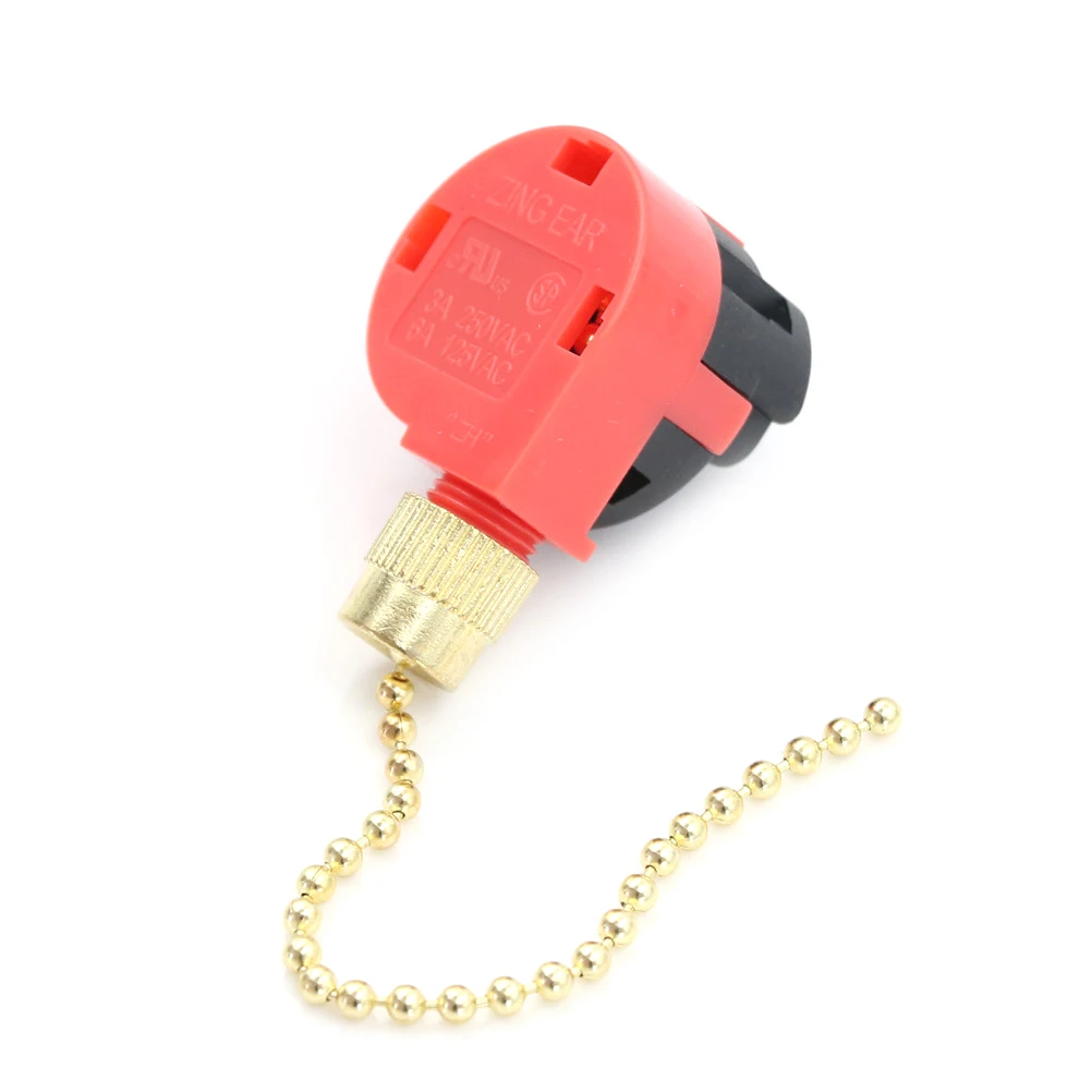 1pcs High Quality Durable ZE-268S1 Switch for Home Ceiling Fan Light Lamp Replacement Parts Pull Chain Control Switches Red |