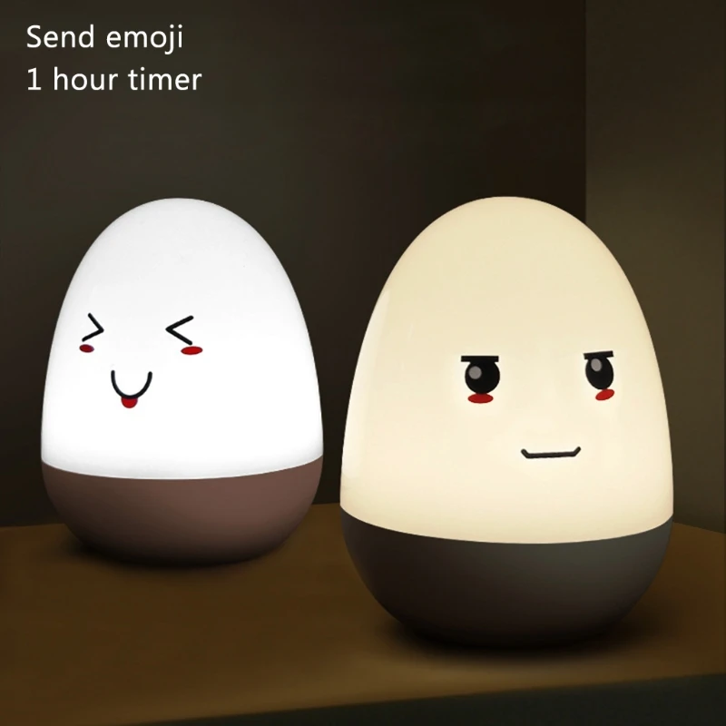 

LED Night Lights for Kids Touch Control Timer Setting Plastic Material Baby Egg Shapes Design Lighting for Breastfeeding
