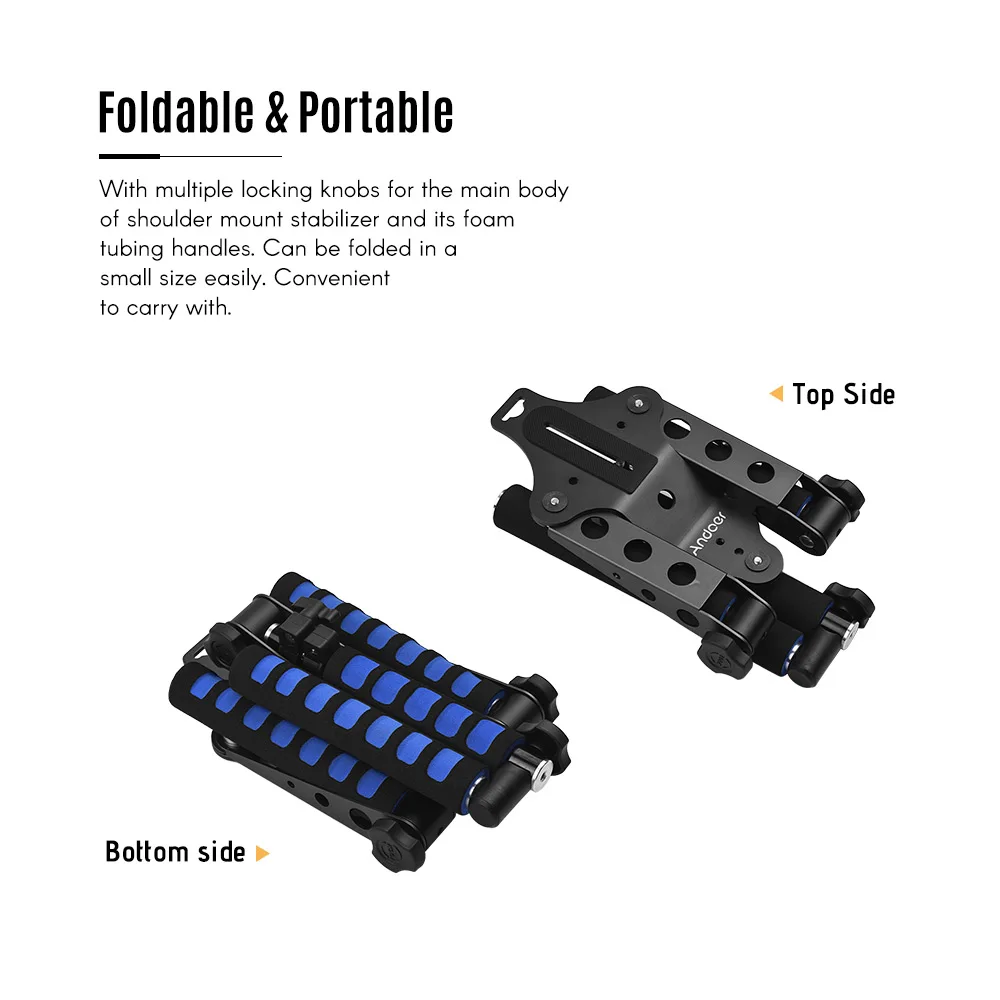Складной алюминиевый стабилизатор Andoer для видеосъемки DSLR ручной держатель с