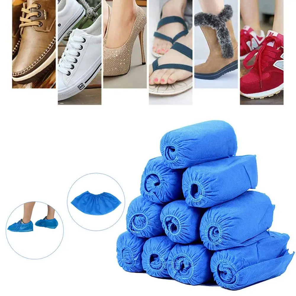 

100 Pcs Disposable Shoe Covers Workplace Indoor Non-Slip Overshoes Boots Cover