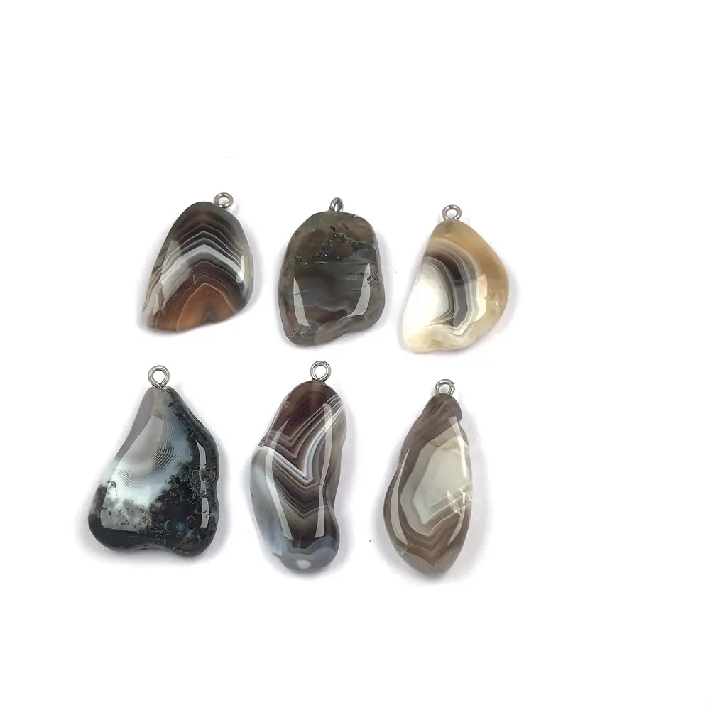 2020 натуральный камень полосатые агаты кулон неправильной формы Подвески для