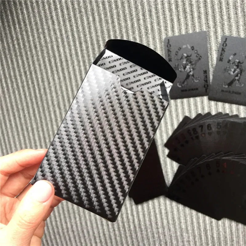Пластиковые ПВХ покер водонепроницаемые черные игральные карты игры игрушки для