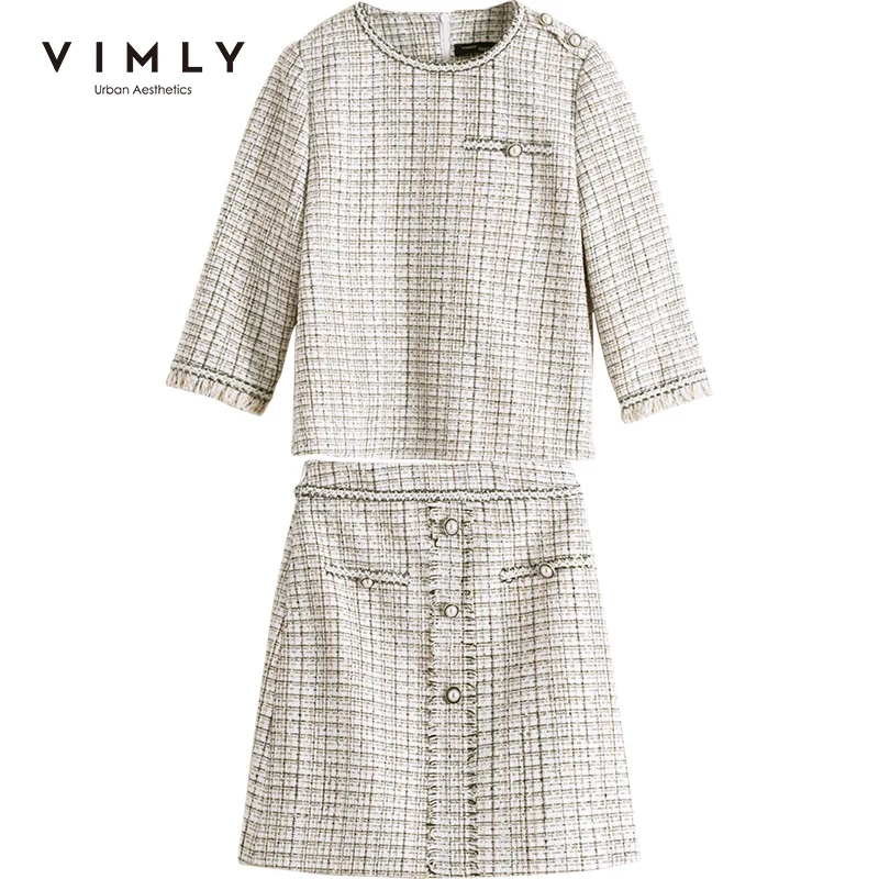 Женский винтажный комплект из 2 предметов Vimly элегантный топ с круглым вырезом и