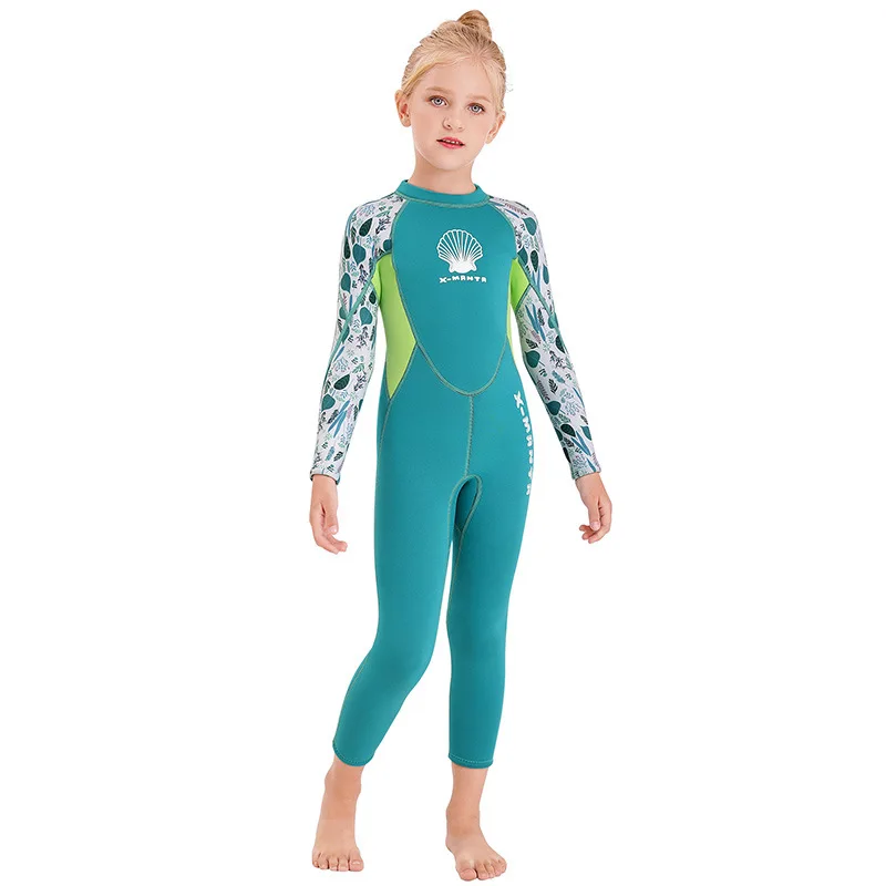 

2MM New Jellyfish Neoprene Children Diving Suit Swimwear Girls Long Sleeve Surfing Swimsuit for Girl Bathing Suit Wetsuit 2MM