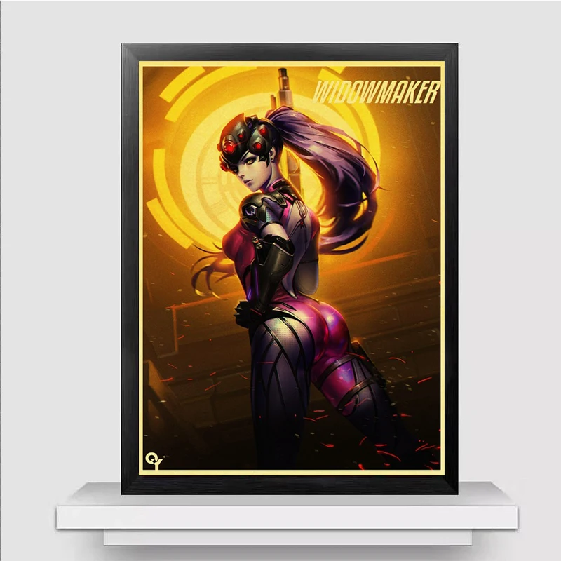 Картина на холсте Game Overwatch постеры и принты Widowmaker в стиле ретро Настенная картина