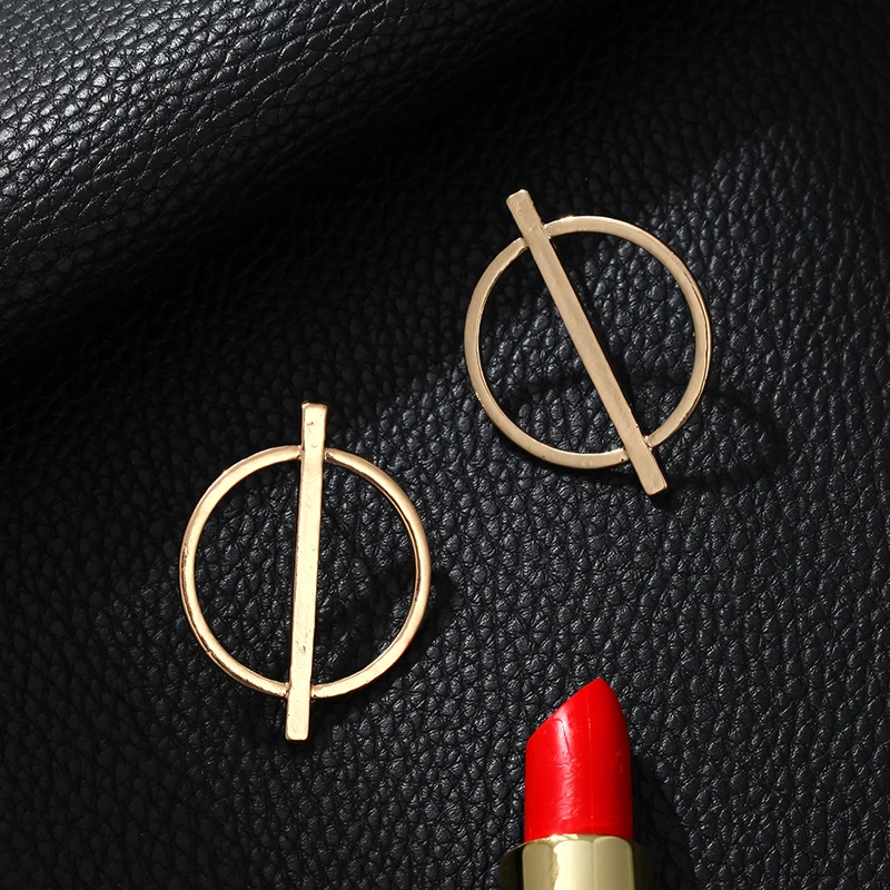 Модные полые серьги простые металлические геометрические Круглые ручной работы