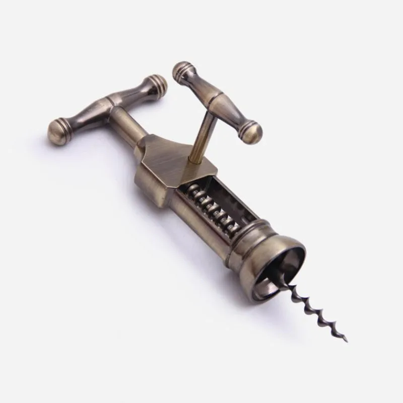 

2020 Ретро штопор для красного вина из цинкового сплава, античный бронзовый штопор, съемник пробки, открывалка для шампанского с вращающимся ...