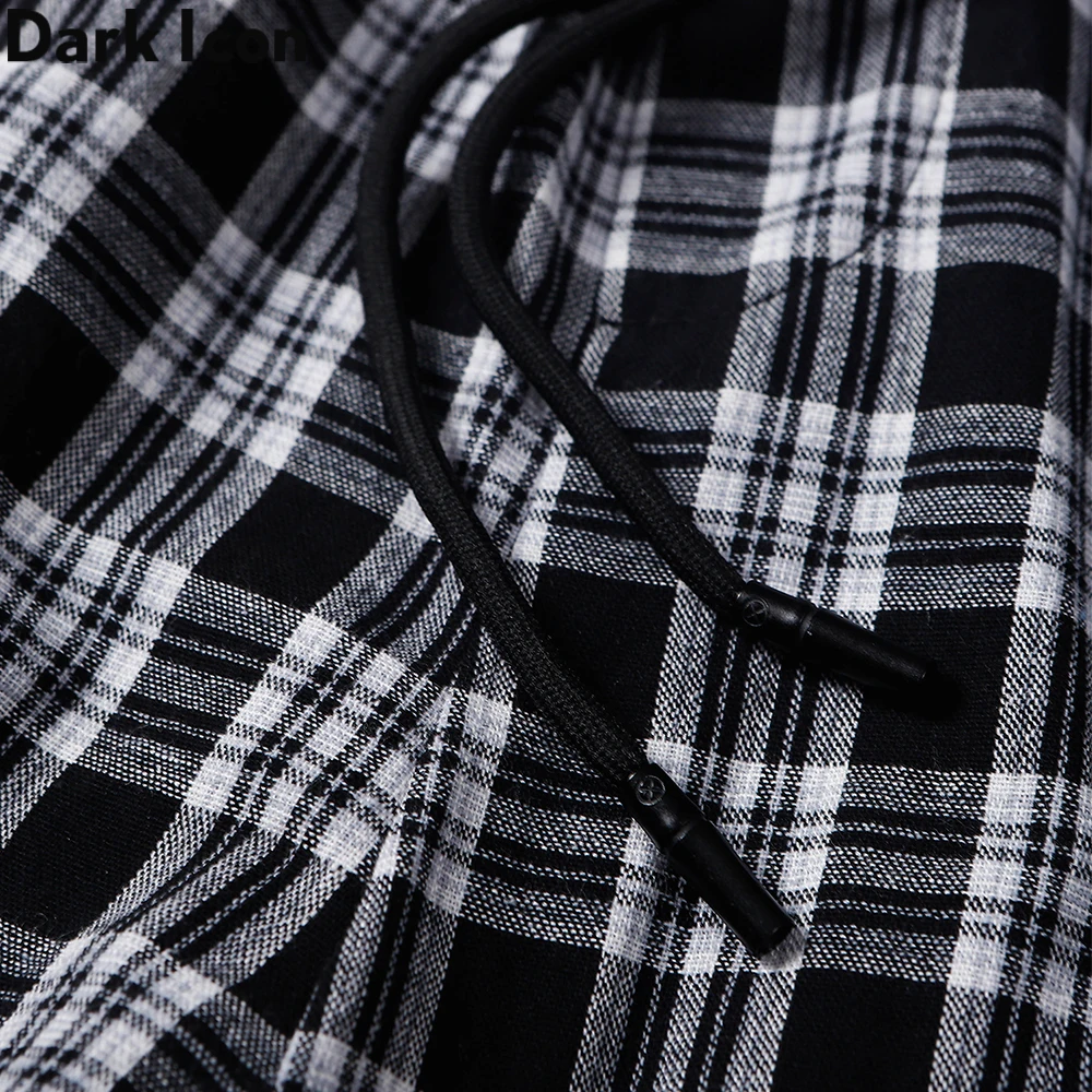 

Dark Icon Plaid Shorts for Men Summer Elastic Waist Straight Style Men's Shorts 3Colors