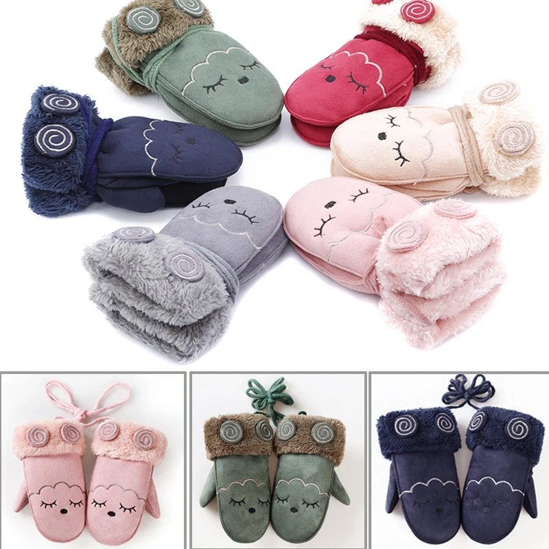 

Winter Warm Baby Gloves Thicken Mitten Girls Boys Full Finger Twist Gloves Character Children mittens kids Winter Gloves