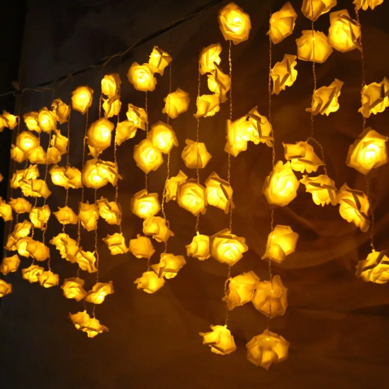 Valentine's Day LED Rose String Lights Christmas Holiday Curtain Icicle Led Wedding Parties Decoration Lamp | Лампы и освещение