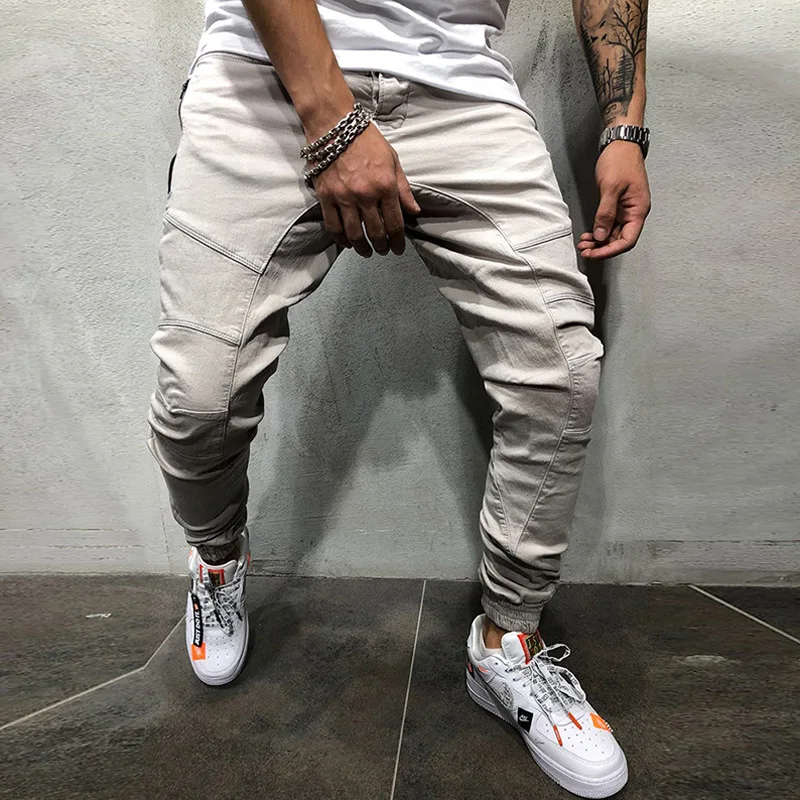 

2020 Hot Men's Hip Hop Side Zipper Pants Men's Woven Fabric Casual Pants Corset Pants
