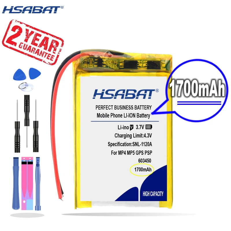 Новое поступление [HSABAT] 1700 мА/ч 603450 Замена Батарея для динамик игрушек тахограф MP3
