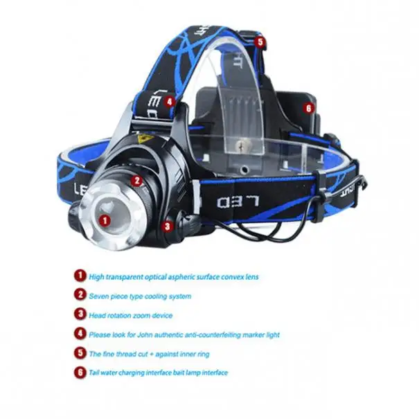 

2000 Lm XM-L XML T6 LED Headlamp Headlight Flashlight Head Light for Fishing / Hunting