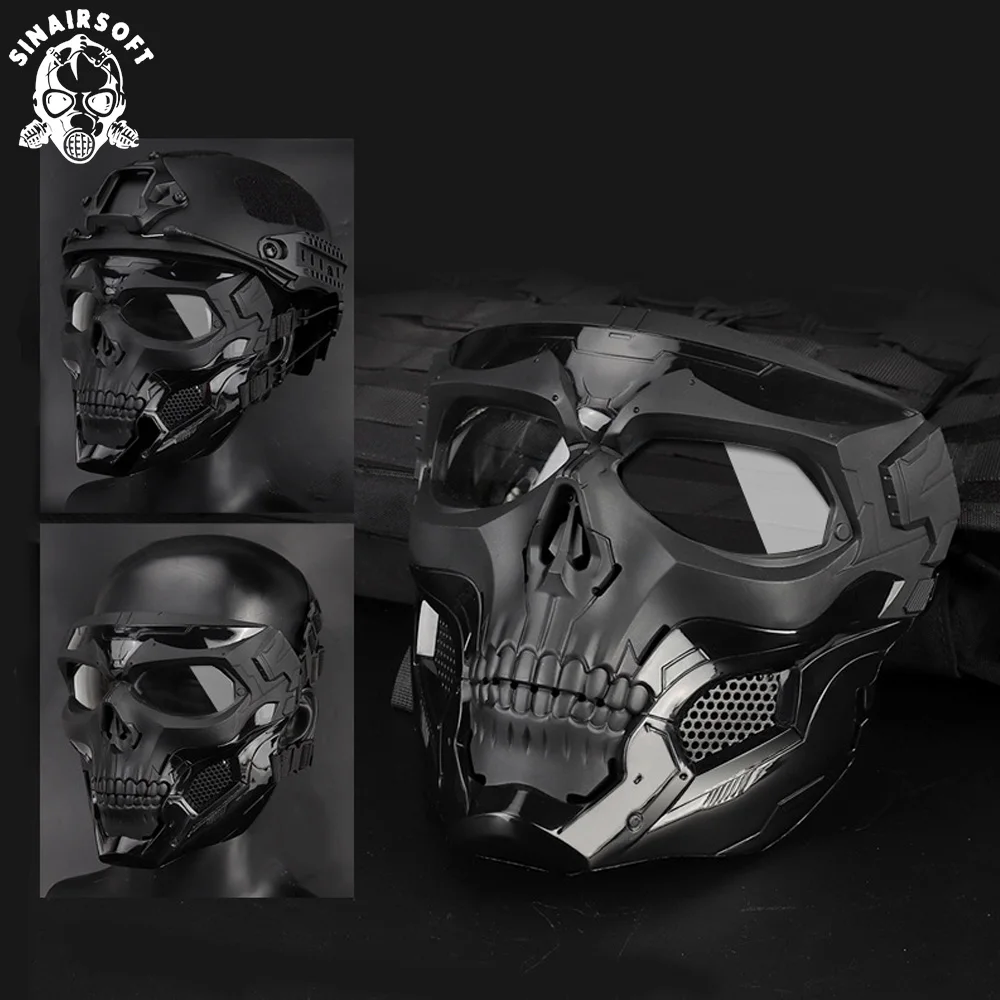 Хэллоуин скелет маска для страйкбола на все лицо череп косплея маскарада