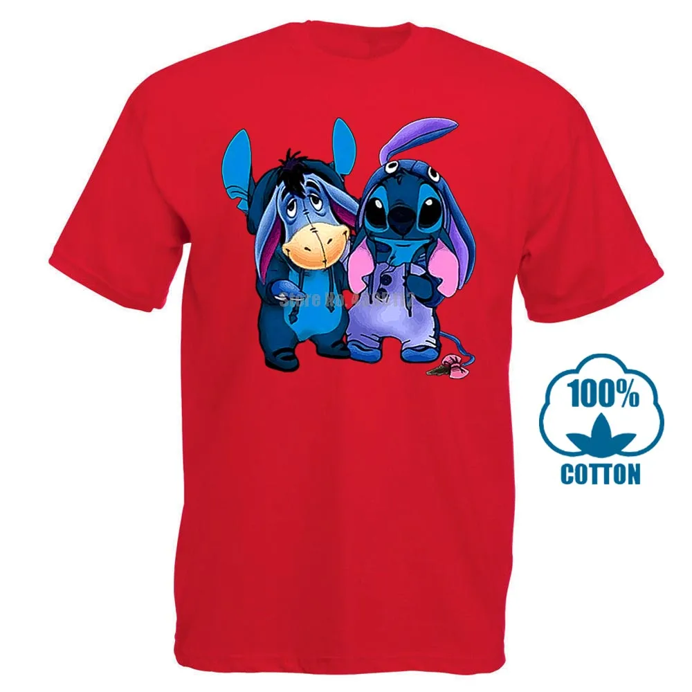 Красный Eeyore и Stitch мы лучшая футболка друзей черные хлопковые мужские S 6Xl Сделано в США - Цвет: Красный