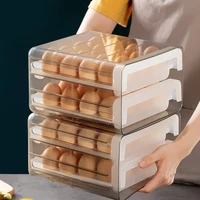 household egg storage box large capacity double layer stackable drawer type refrigerator egg kitchen storage drawers organizer