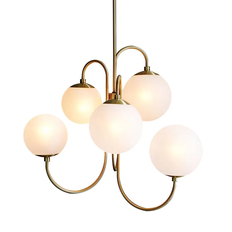 

European Luxury Chandelier Classical Design Golden Metal Living Room Ceiling Lamp Glass Ball Dining Room Ceiling Chandeliers